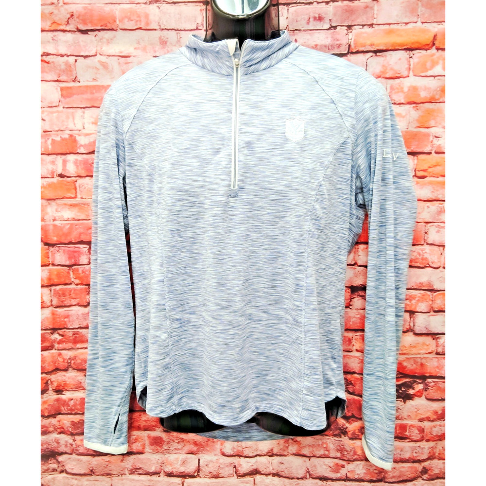 Zero Restriction Shirt Womens Large Gray Long Sleeve Athletic Fit Quarter Zip